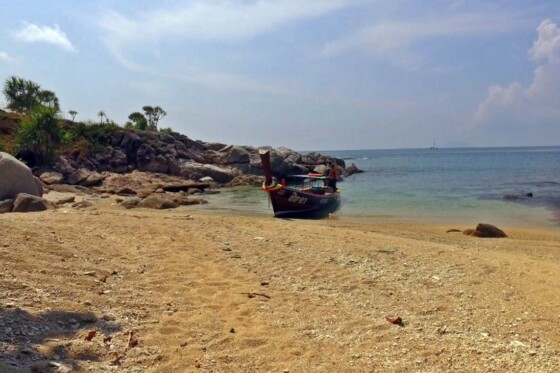 View of a Fisher Boat on Koh Bon Island Beach
