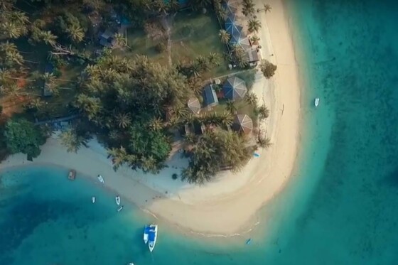 Aerial view of Koh Naka Noi Island Beach